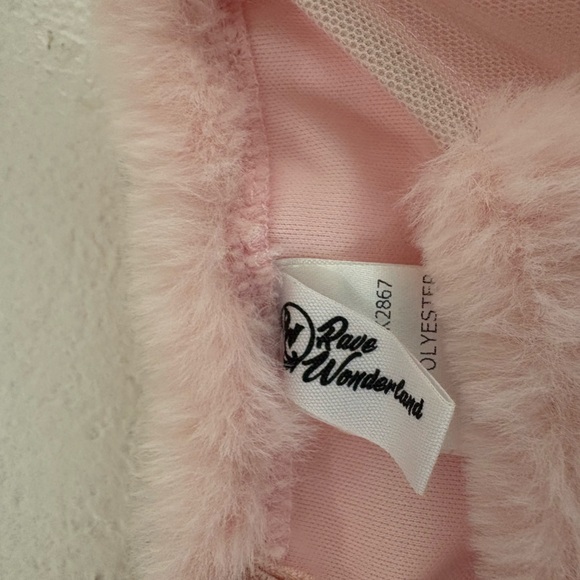 Rave Wonderland Pet Me Fuzzy Mesh Stripe Mini Skirt size M - Picture 5 of 8